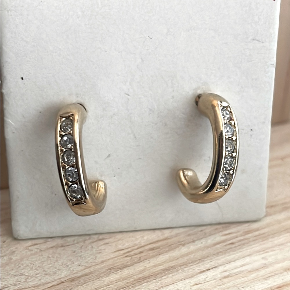 Elegant Gold and Silver Avon Hoop Earrings